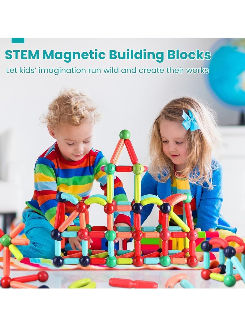 Generic Magnetic Building Blocks Set, Featuring Safe, Extra-Strong, Montessori Toys Stacking Toys for Boys & Girls  - Image 4