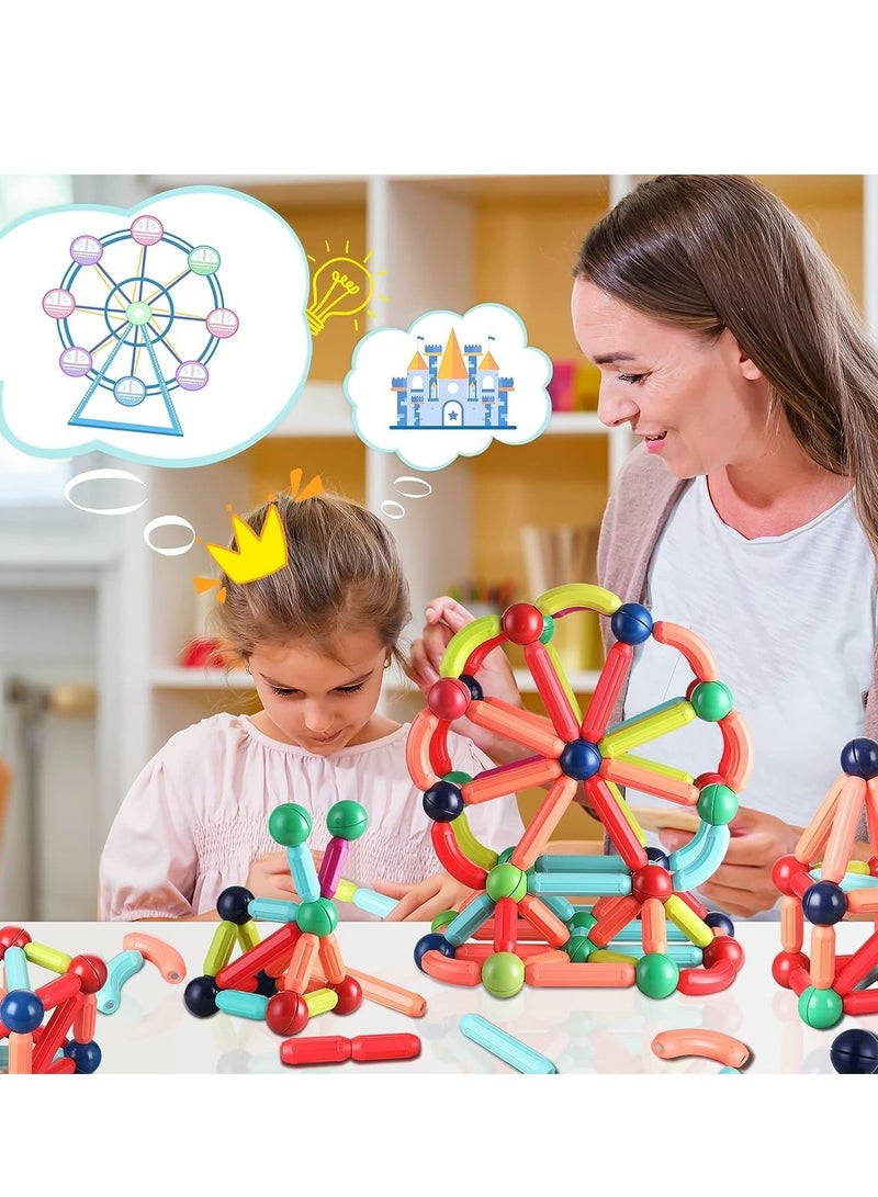Magnetic Building Blocks Set, Featuring Safe, Extra-Strong, Montessori Toys Stacking Toys for Boys & Girls
