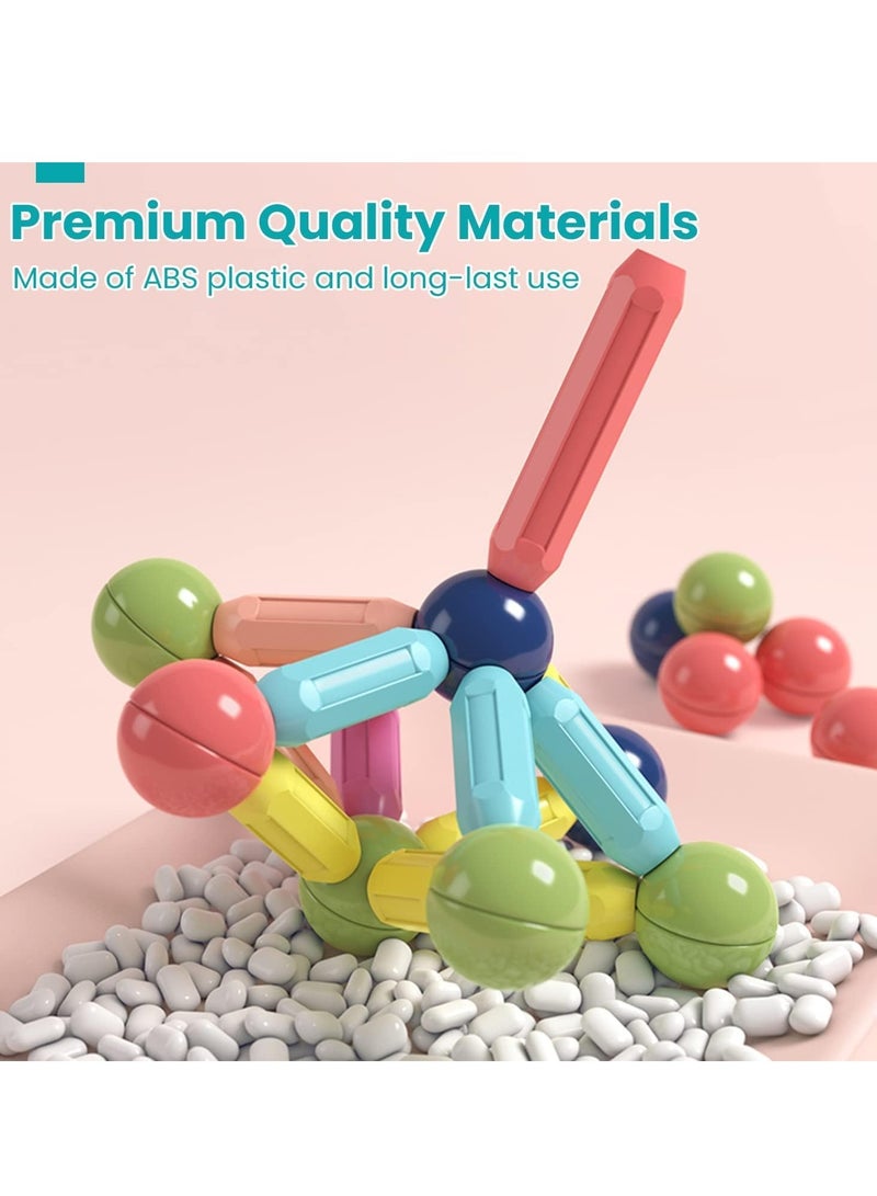 Magnetic Building Blocks Set, Featuring Safe, Extra-Strong, Montessori Toys Stacking Toys for Boys & Girls