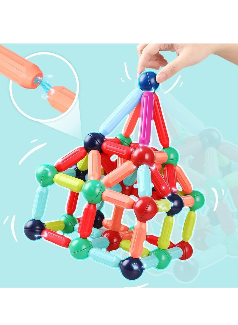 Magnetic Building Blocks Set, Featuring Safe, Extra-Strong, Montessori Toys Stacking Toys for Boys & Girls