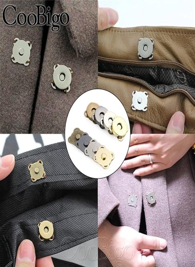 Artify Craft Affair | Stitchable Magnet Button Silver (Pack of 15) | Uses for Snaps, Clasps for Purse, Bags and DIY Works - Silver - Image 3