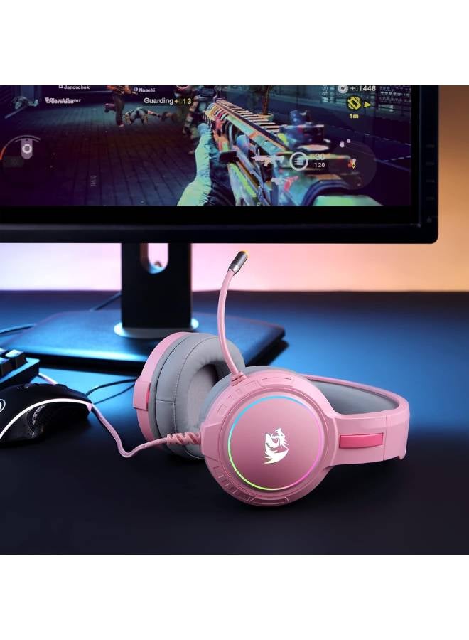 ريدراجون سماعة ستيريو للألعاب H270 هيلاس بإضاءة RGB ومكبرات صوت داخلية مقاس 50 مم وميكروفون مع ميزة حذف الضوضاء - Image 3