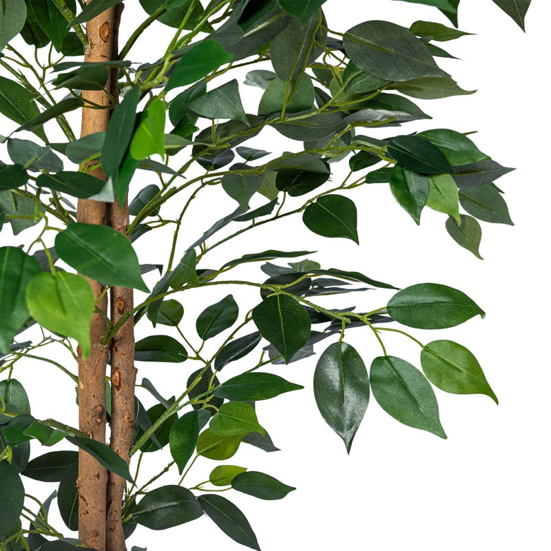 HAIHONG 2Packs 4FT Artificial Ficus Trees with Realistic Leaves and Natural Trunk, Faux Ficus Tree with Sturdy Plastic Nursery Pot, Fake Ficus Tree for Office Home Farmhouse for Indoor Outdoor Decor - Image 4