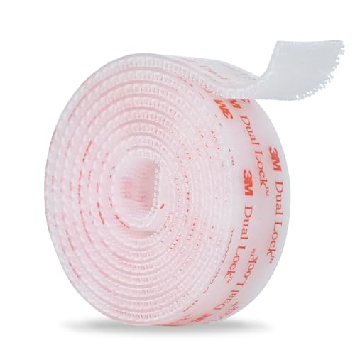 Bulina 3M Dual Lock SJ3560 1"×4ft Clear 1 Pack Reclosable Fastener Mounting Tape Interlocking Mushroom Shaped Strong Adhesive Hook Lock Sticky Tape for Indoor and Outdoor(DC2512) - Image 1