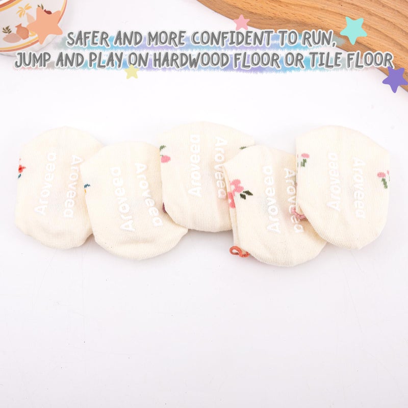 Aroveea Baby Toddle Socks Grip Non Slip Kids Boys Girls Cotton 12 Pack Ankle Cute Newborn Socks 1-3T - Image 5