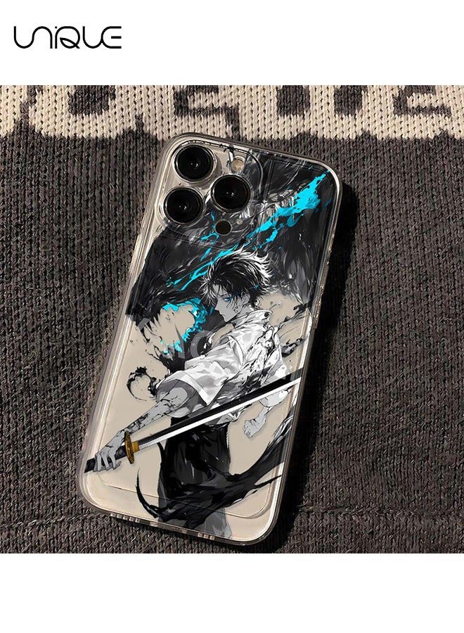 يونيك متوافق مع حافظات ايفون 16 برو ، حافظات شخصيات أنيمي ، حافظات أوكوتسو يوتا - حافظات هاتف سوداء شفافة - حافظات هاتف أنيقة وبسيطة - حماية من السقوط TPU - Image 5