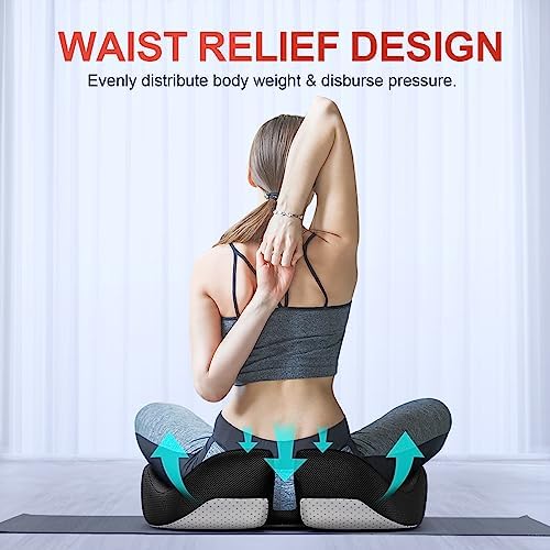 Benazcap Seat Cushion Office Chair Cushions Butt Pillow for Car Long Sitting, Memory Foam Chair Pad for Back, Coccyx, Tailbone Pain Relief for Gaming Chair and Car Seat - Image 3