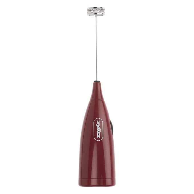 HANDHELD ELECTRIC MILK FROTHER WAND VERSATILE DRINK MIXER FROTHER FOR COFFEE CAPPUCCINOS LATTES OR SHAKES FOR PERFECT FOAM HOT OR COLD RED