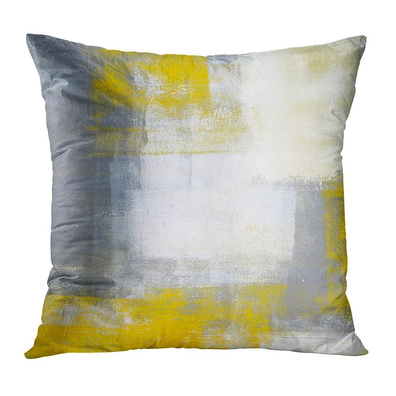 Britimes Britimes Throw Pillow Covers Home Decor Set of 4 Pillow Cases Decorative 18 x 18 Inches Outdoor Cushion Couch Sofa Pillowcases Grey and Yellow  - Image 4