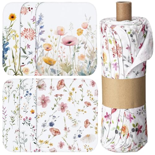 Noveread 36 Pack Reusable Cleaning Cloths Washable Cotton Kitchen Dish Towels for Home, 9.84x11.81in (Wildflowers) - Image 1