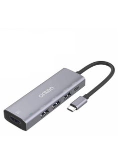 USB-C Multifunction Adapter to 4K HDMI Multiport Adapter with PD Charging 3 USB 3.0 Ports Silver/Black