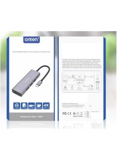 onten USB-C Multifunction Adapter to 4K HDMI Multiport Adapter with PD Charging 3 USB 3.0 Ports Silver/Black  - Image 2