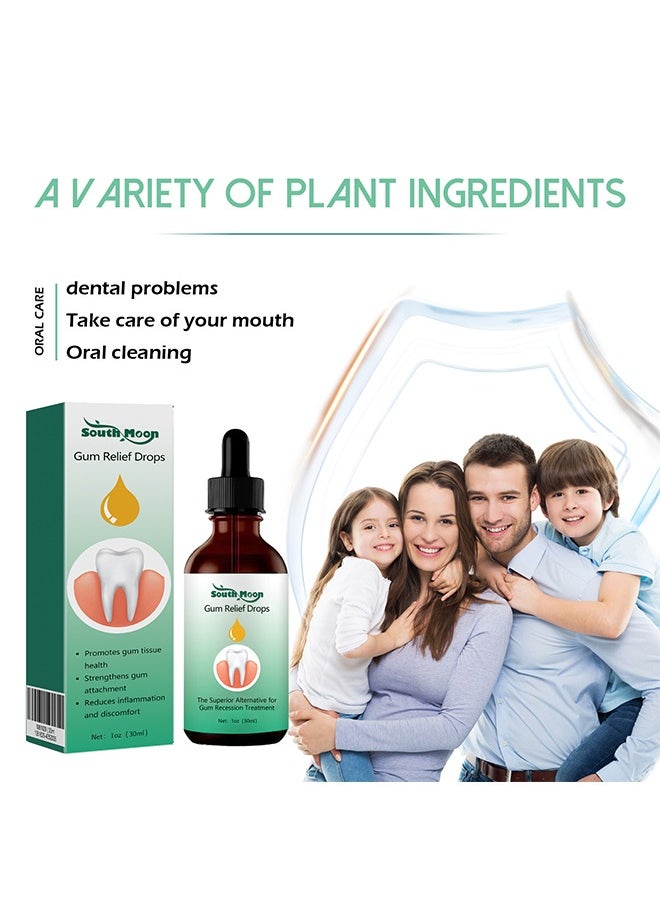 SOUTH MOON - Gum Repair Drops 30ml,Rejuvenate Your Gums Drops,Natural Gum Restore Drops,Gum Regrowth for Receding Gums Drops,Gum Therapy Drops,Gingival Repair Drops,Gum Regrowth Drops,Oil Pulling for Gums - Image 1