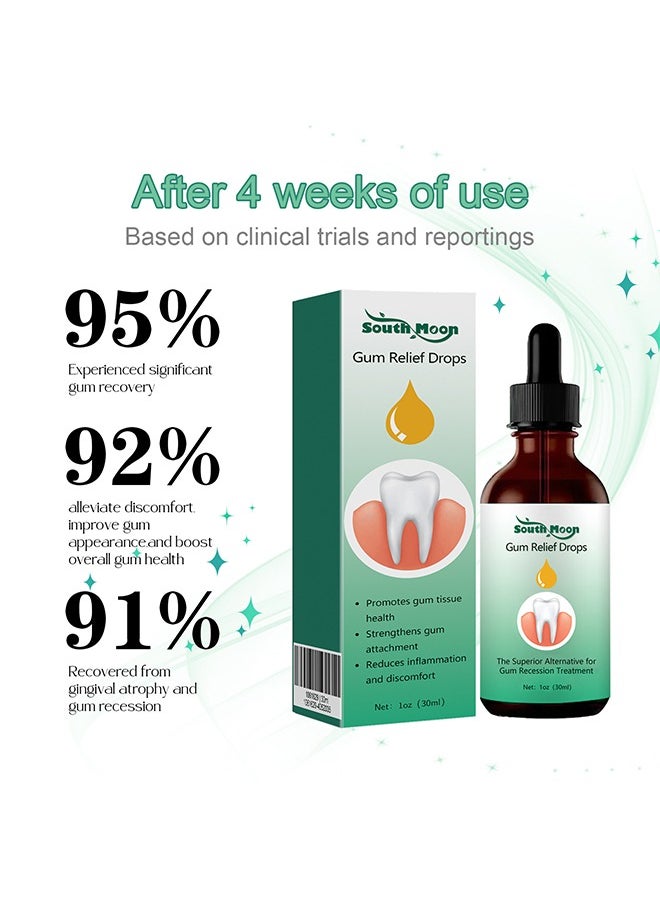 SOUTH MOON - Gum Repair Drops 30ml,Rejuvenate Your Gums Drops,Natural Gum Restore Drops,Gum Regrowth for Receding Gums Drops,Gum Therapy Drops,Gingival Repair Drops,Gum Regrowth Drops,Oil Pulling for Gums - Image 1