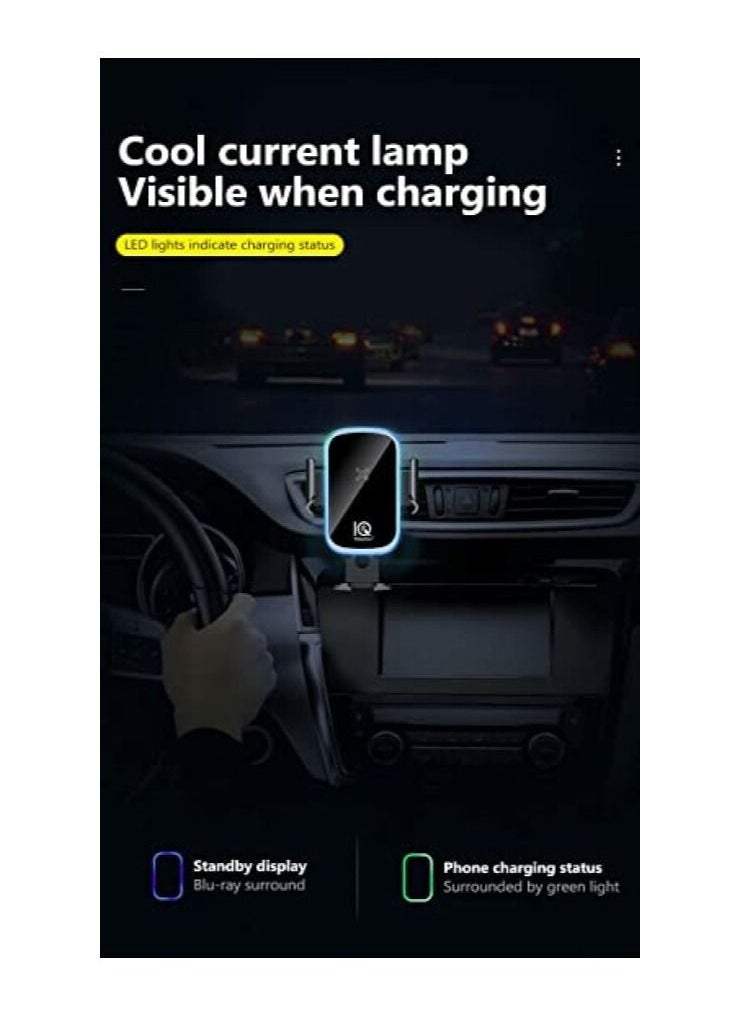 IQ TOUCH IQ TOUCH Wireless Car Charger, Fast Charging Mount 15W, Auto-Clamping Car Phone Holder, Air Vent Car Phone Mount, Compatible with iPhone 13/13 Pro/13 Pro Max12/12 Pro/12 Pro Max/Galaxy Note 20/S20/S10  - Image 4