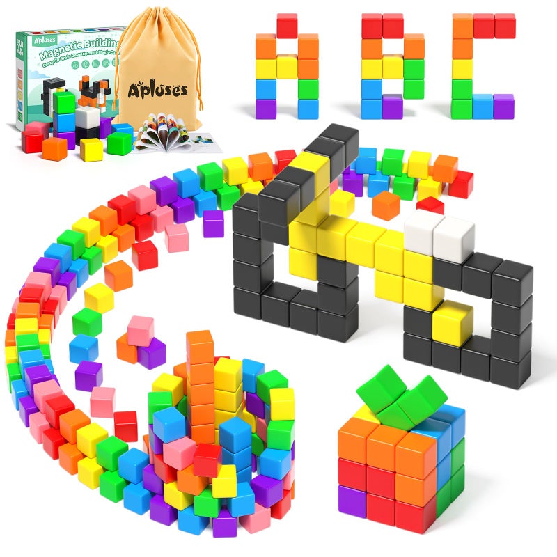 Apluses 54 PCS Magnetic Blocks Magnetic Building Blocks for Toddlers 3 Montessori Toys Magnet Cubes Preschool STEM Educational Sensory Magnet Toys for Kids Ages 35 Year Old Boys and Girls - Image 4
