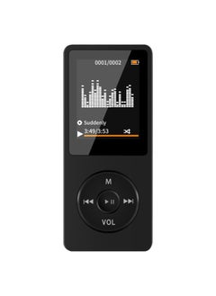 Portable MP4 player, MP3 music player, 1.8-inch LCD video player, supports TF card, music, FM radio, video e-book, recorder, English listening, easy to carry, Black