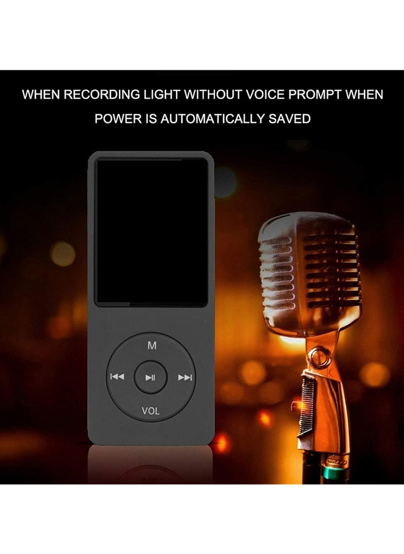 Halamine - Portable MP4 player, MP3 music player, 1.8-inch LCD video player, supports TF card, music, FM radio, video e-book, recorder, English listening, easy to carry, Black - Image 1