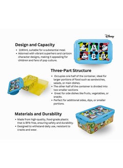 Disney Stor Rectangular Food Container With Removable Compartments 1190 Ml
Mickey Mouse Fun-Tastic  - Image 4