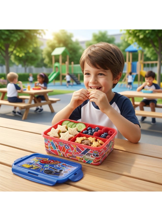 Disney Stor Mickey Removable Compartment Lunch Box for Kids – 1190ml BPA-Free Reusable Bento Lunch Container with Multiple Sections, Secure Lock Lid, Lightweight Durable Food Storage Box for School, Travel & Everyday Use - Image 5