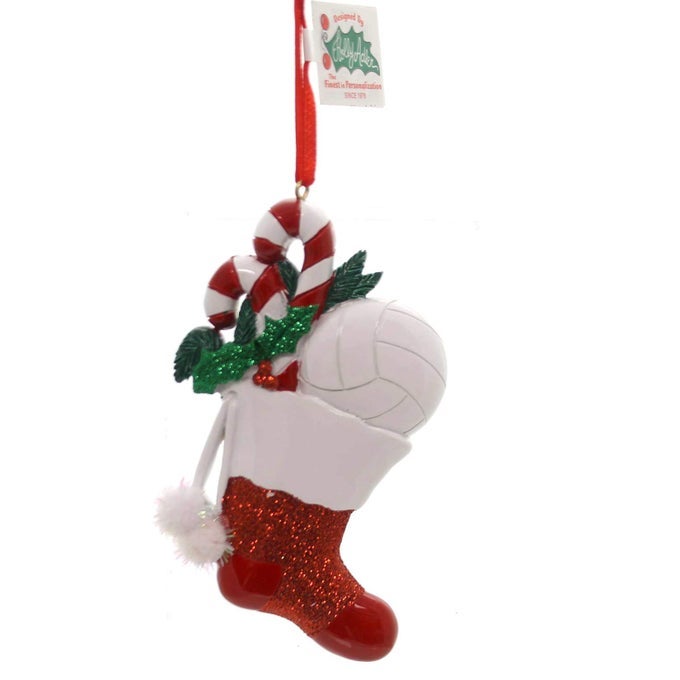CHRISTMAS VOLLEYBALL STOCKING ORNAMENT MULTICOLOR