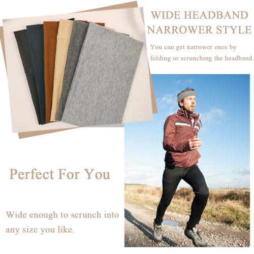 YONUF Wide Headbands For Women Stretchy Headband Workout Head Bands For Women's Hair Band Non Slip Head Wrap 6 Pack - Image 3