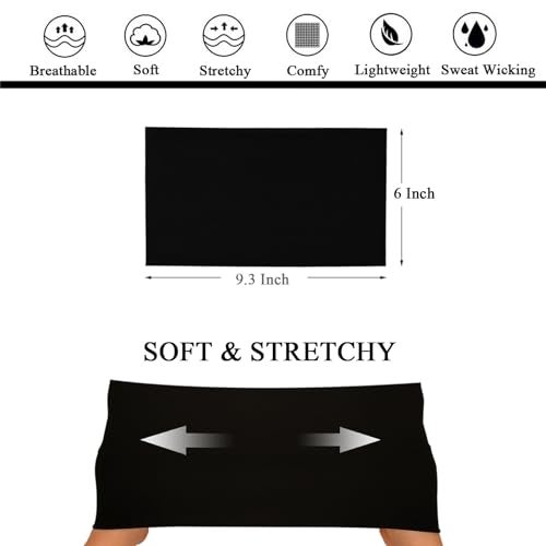 YONUF Wide Headbands For Women Stretchy Headband Workout Head Bands For Women's Hair Band Non Slip Head Wrap 6 Pack - Image 4