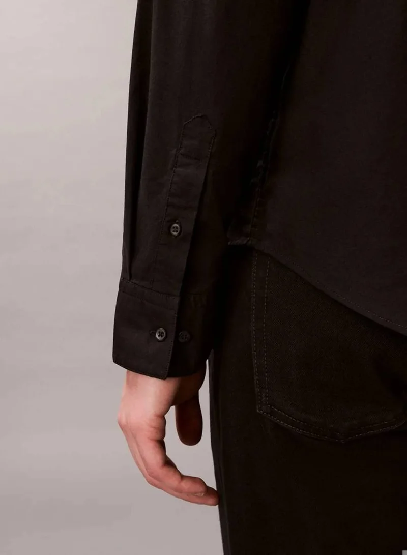 Calvin Klein Jeans Black Solid Classic Oxford Button-Down Shirt for Men | Best Price UAE
