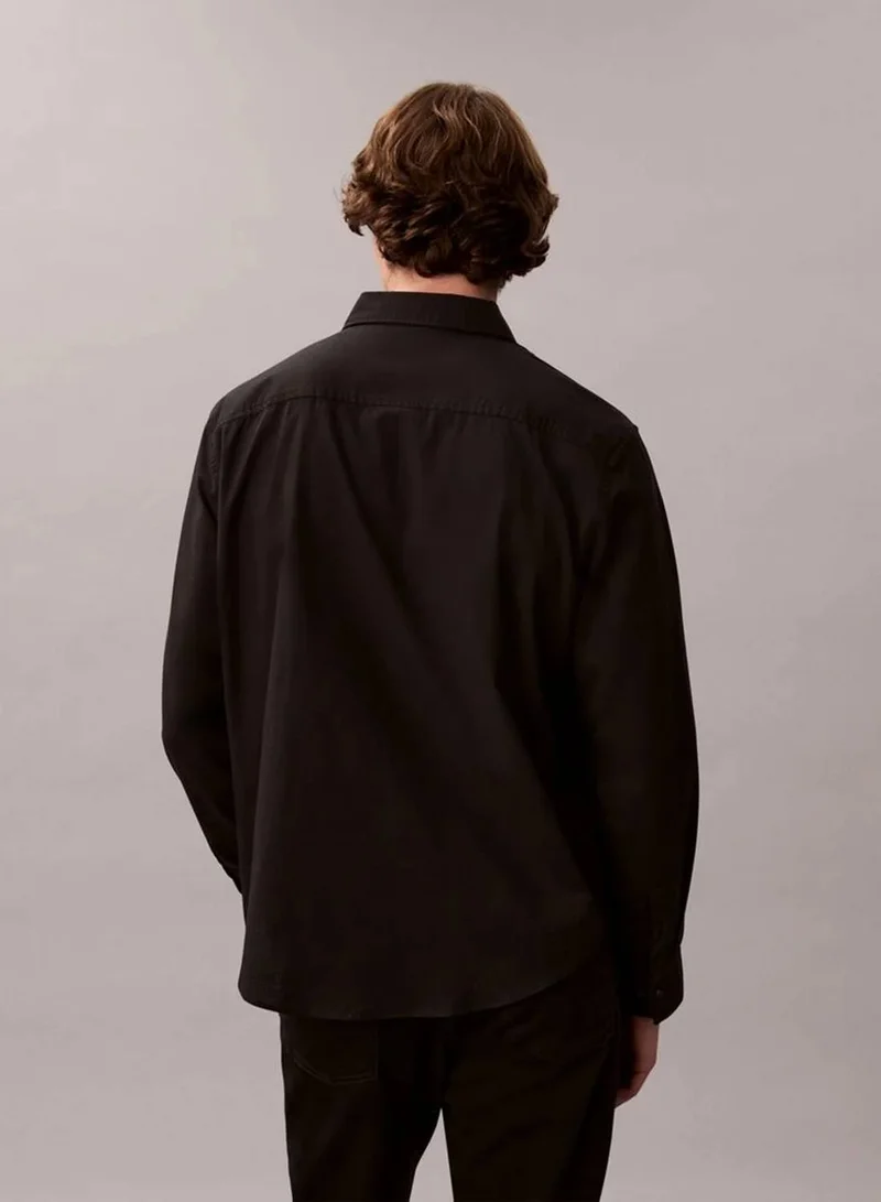 Calvin Klein Jeans Black Solid Classic Oxford Button-Down Shirt for Men | Best Price UAE