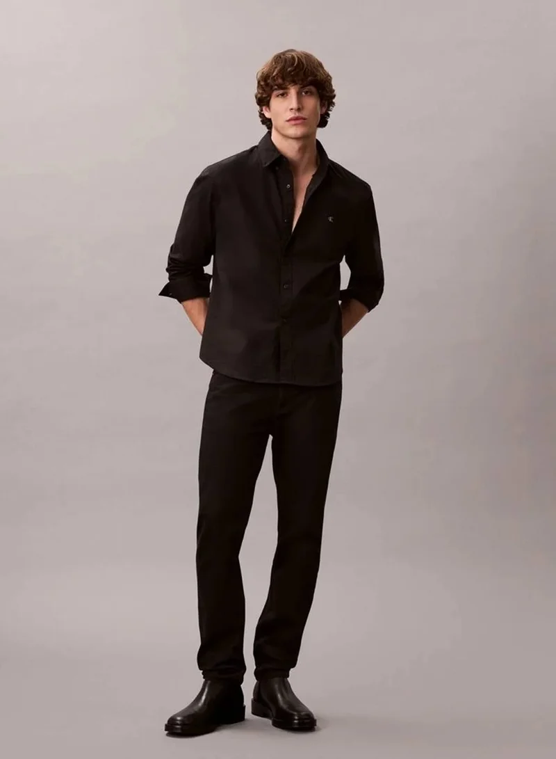 Calvin Klein Jeans Black Solid Classic Oxford Button-Down Shirt for Men | Best Price UAE
