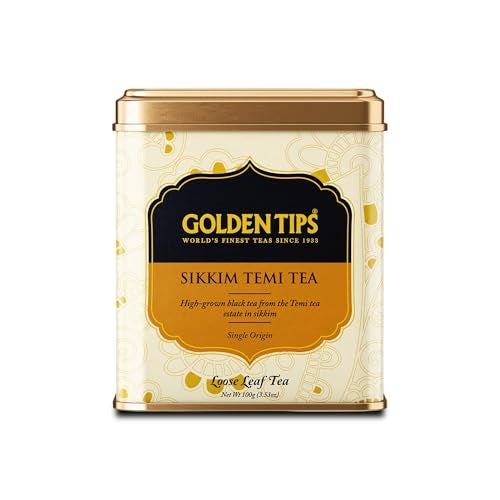 Golden Tips Garden Fresh Loose Leaf Temi Sikkim Black Tea Tin Can (100 Gram, 40 cups) - Image 1
