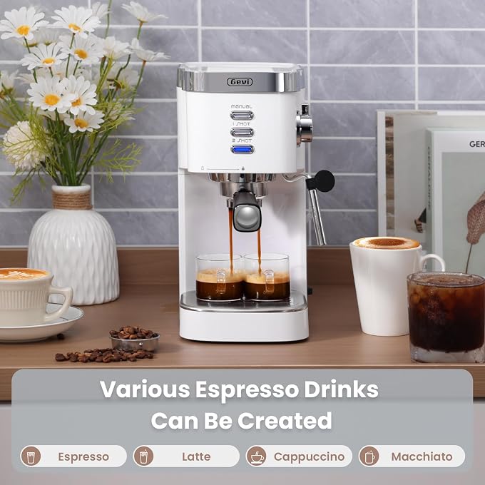 Gevi 20 Bar Compact Espresso Machine with Milk Frother for Latte&Cappuccino | Budget under$150; Removable Water Tank; Produce Good Crema; Include Necessary Accessories; Can Make Americanos; Easy to Clean - Image 3