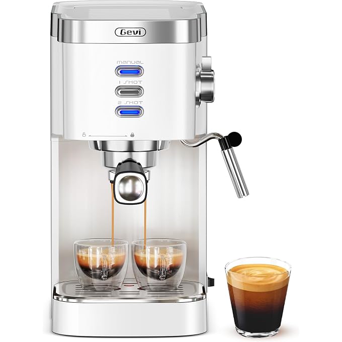 Gevi 20 Bar Compact Espresso Machine with Milk Frother for Latte&Cappuccino | Budget under$150; Removable Water Tank; Produce Good Crema; Include Necessary Accessories; Can Make Americanos; Easy to Clean - Image 1