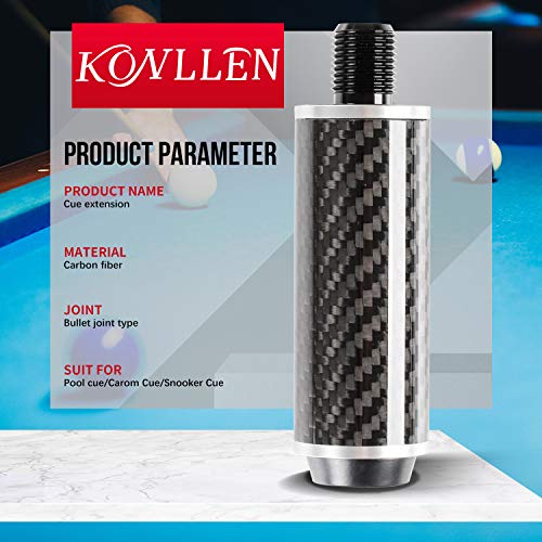 KONLLEN Pool Cue Extension 2'' 3'' 4'' 6'' 8'' 12'' Carbon Fiber Billiard Cue Extension Billiard Accessories for Pool Sticks - Image 4