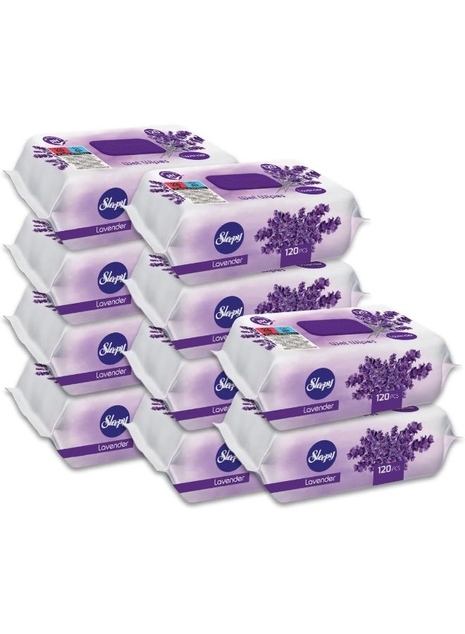 Sleepy مناديل مبللة للعناية بالرضع، لافندر، 1200 ورقة، 120 × 10 عبوة - Image 1
