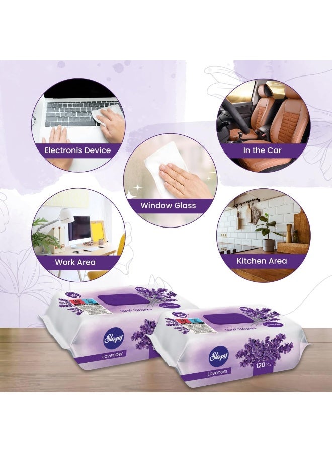 Sleepy مناديل مبللة للعناية بالرضع، لافندر، 1200 ورقة، 120 × 10 عبوة - Image 4