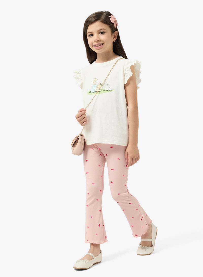 Pinata Cherry Print Flared Leggings - Image 2