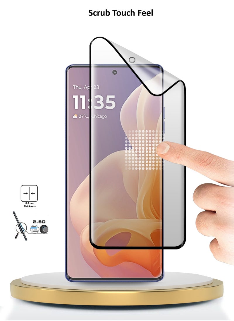 Wtech - Motorola Moto G85 / Motorola Edge 50 Fusion / Motorola S50 Neo 5G 2024 Nano Ceramic Full Glue Full Cover Matte Flexible Screen Protector (MSCNMN) - Clear/Black - Image 1