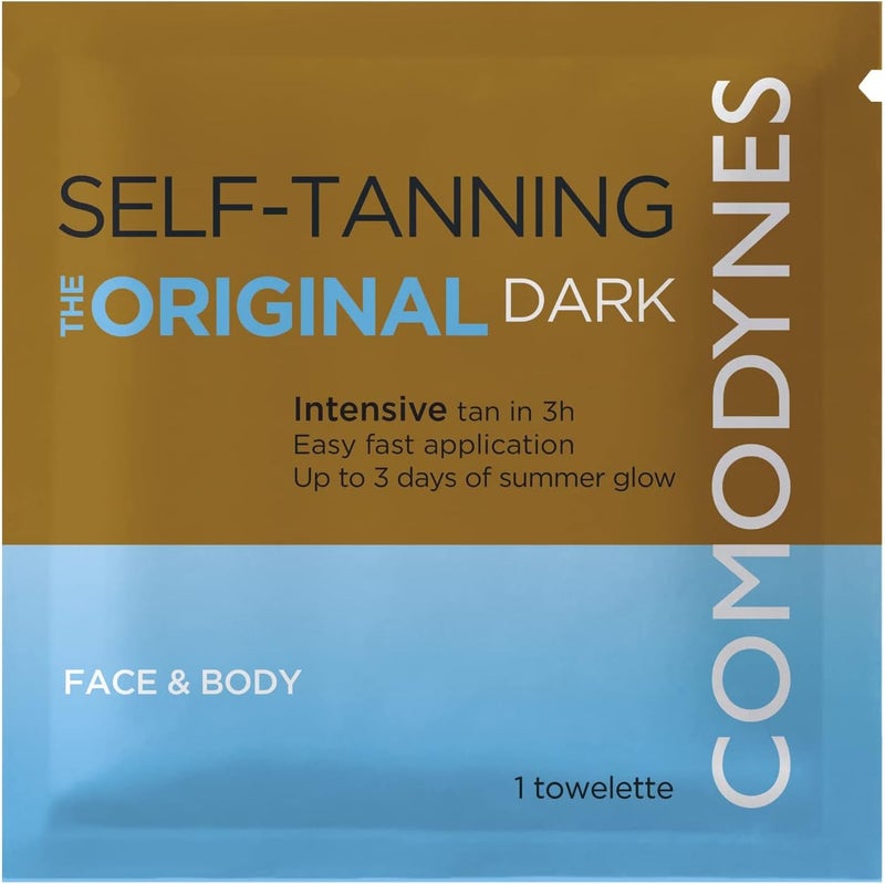 Comodynes Self-Tanning Towelettes - The Original Dark for Face & Body, 100g - Image 1