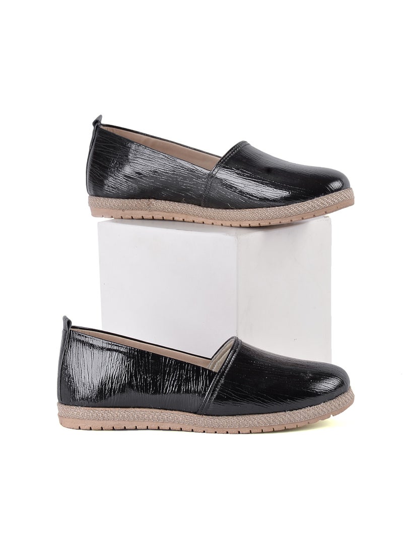 لايف ستيلاش  BN-100 بلارينا فلات جلد لون أسود - Image 3