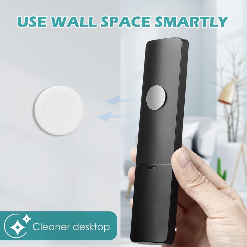 WALLFID Magnetic Remote Control Holder Wall Mount Hole Free Phone Charging Organizer Home Office Storage Case School Storage - Strong Magnet Hold Firmly (5 Pieces, White) - Image 2