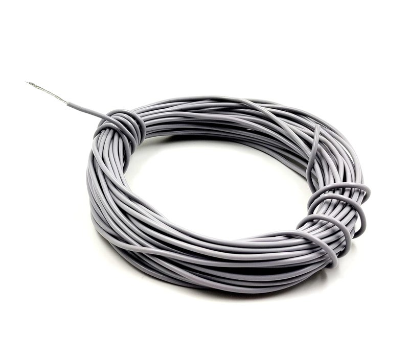 INVENTO 20mtr 20 AWG 05 sqmm 15A Tinned Copper PVC Wire Flexible Grey Cable 17mm Dia High Temperature for DIY - Image 1