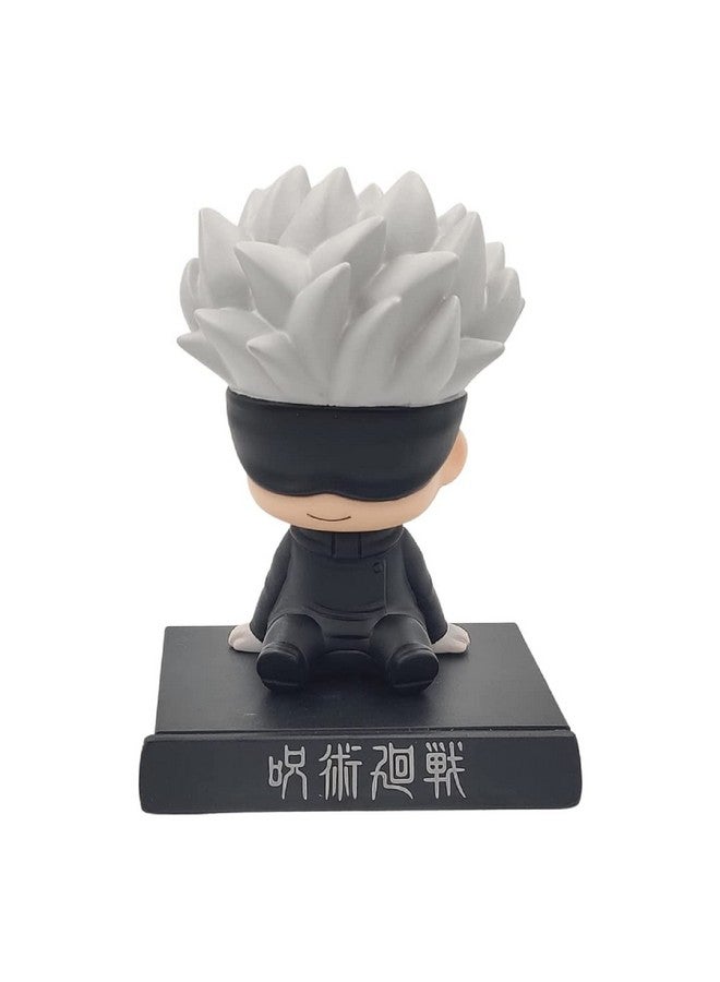 AUGEN AUGEN Super Hero Satoru Gojo Jujutsu Kaisen Action Figure Limited Edition Bobblehead with Mobile Holder for Car Dashboard, Office Desk & Study Table (Pack of 1)(Plastic) - Image 1