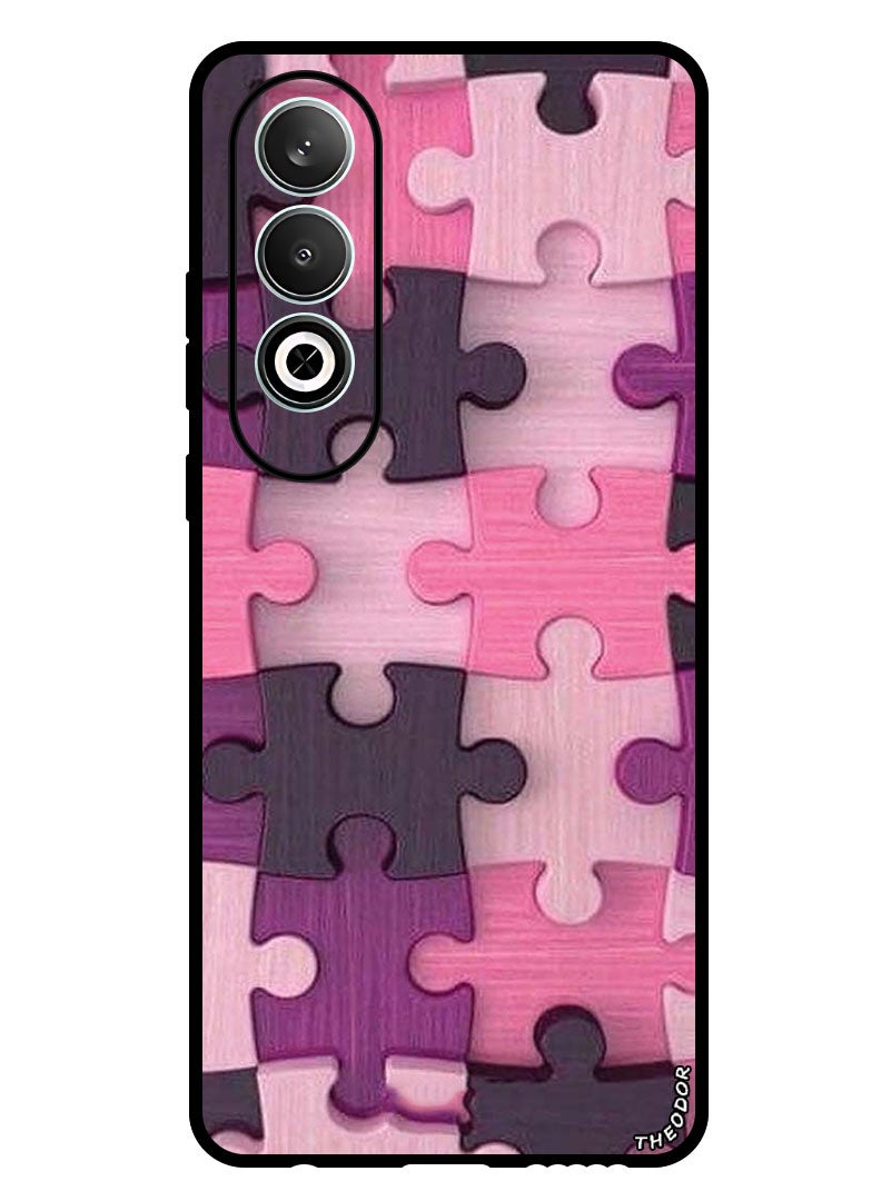 Theodor Protective Case Anti Scratch Shock Proof Bumper Cover For OnePlus Nord CE 4 Pink Puzzle - Image 1