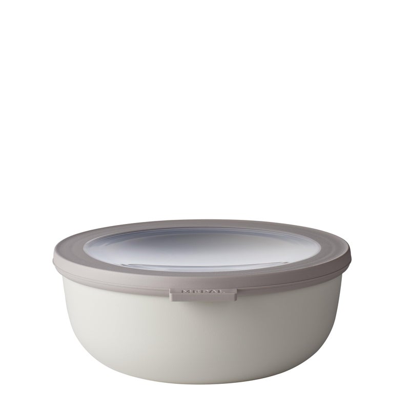Mepal Rosti Mepal RST62120WH Cirqula Multi Food Storage and Serving Bowl with Lid, Low 1.3 Quart, White - Image 1