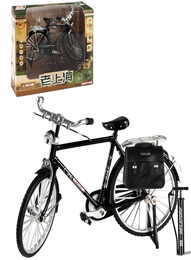 Cojuz DIY Retro Bicycle Model Ornament | 1:10 Scale Vintage Cycle Showpiece | Metal Miniature Decorative Collectible for Home & Office Desk | Black | Unisex Adults - Image 1