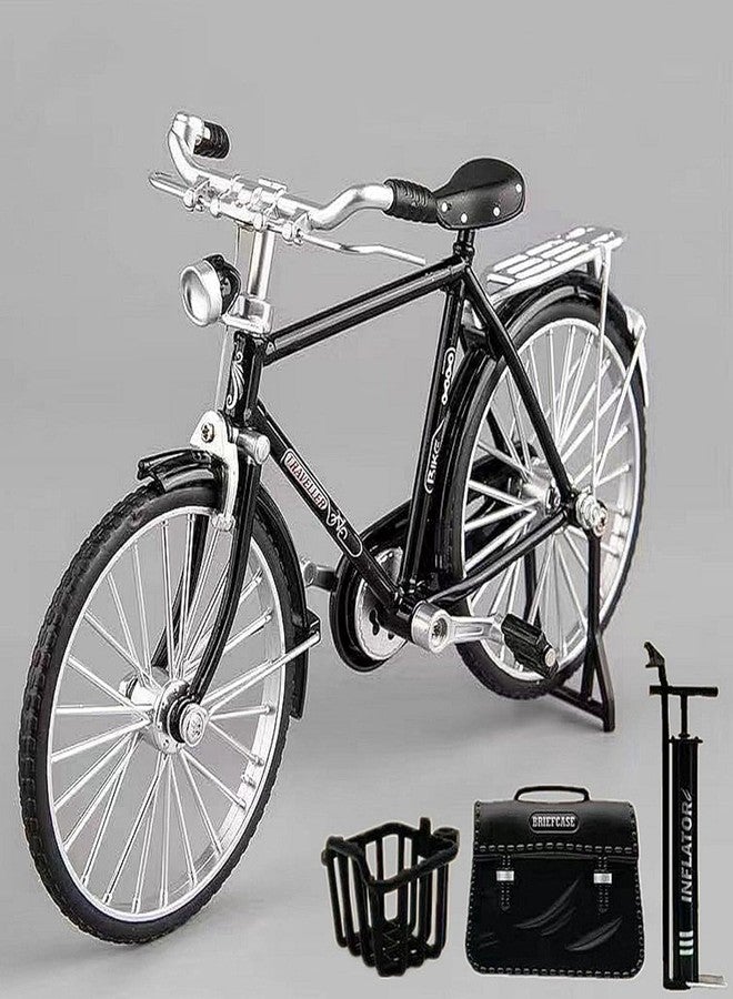 Cojuz DIY Retro Bicycle Model Ornament | 1:10 Scale Vintage Cycle Showpiece | Metal Miniature Decorative Collectible for Home & Office Desk | Black | Unisex Adults - Image 2