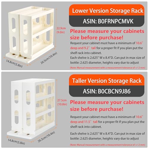 Dutiplus Medicine Organizer 2 Three-Decker Shelves Cabinet Storage Rack Organizer for Holding Vitamins, Supplements Cosmetics (9”H x 5.8”W x 10.4”D) (Natural White) - Image 4