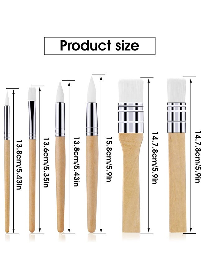 Ocean Wooden Paint Brush Set, 6 Pieces Paintbrushes for Painting Brushes Kit, Artist Paintbrushes for Oil Watercolor Canvas, Boards Rock Body Face Nail Art, DIY Arts Crafts Supplies  - Image 2