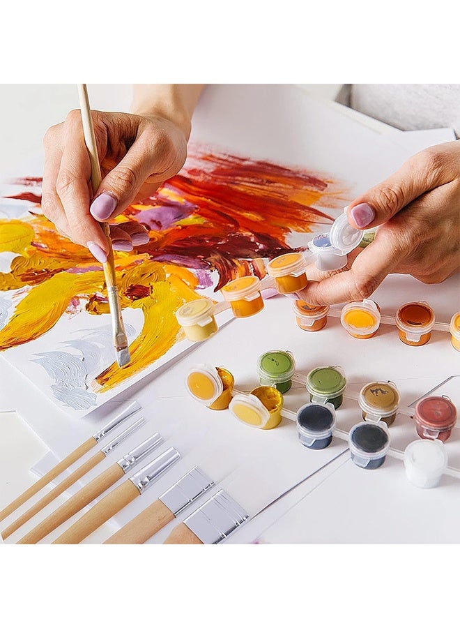 Ocean Wooden Paint Brush Set, 6 Pieces Paintbrushes for Painting Brushes Kit, Artist Paintbrushes for Oil Watercolor Canvas, Boards Rock Body Face Nail Art, DIY Arts Crafts Supplies  - Image 5